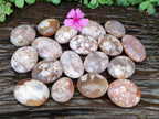 Polished Flower Agate Palm Stones x 20 From Antsahalova, Madagascar