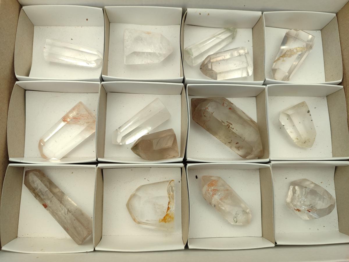 Polished Mixed Clear Quartz Crystals x 14 From Madagascar