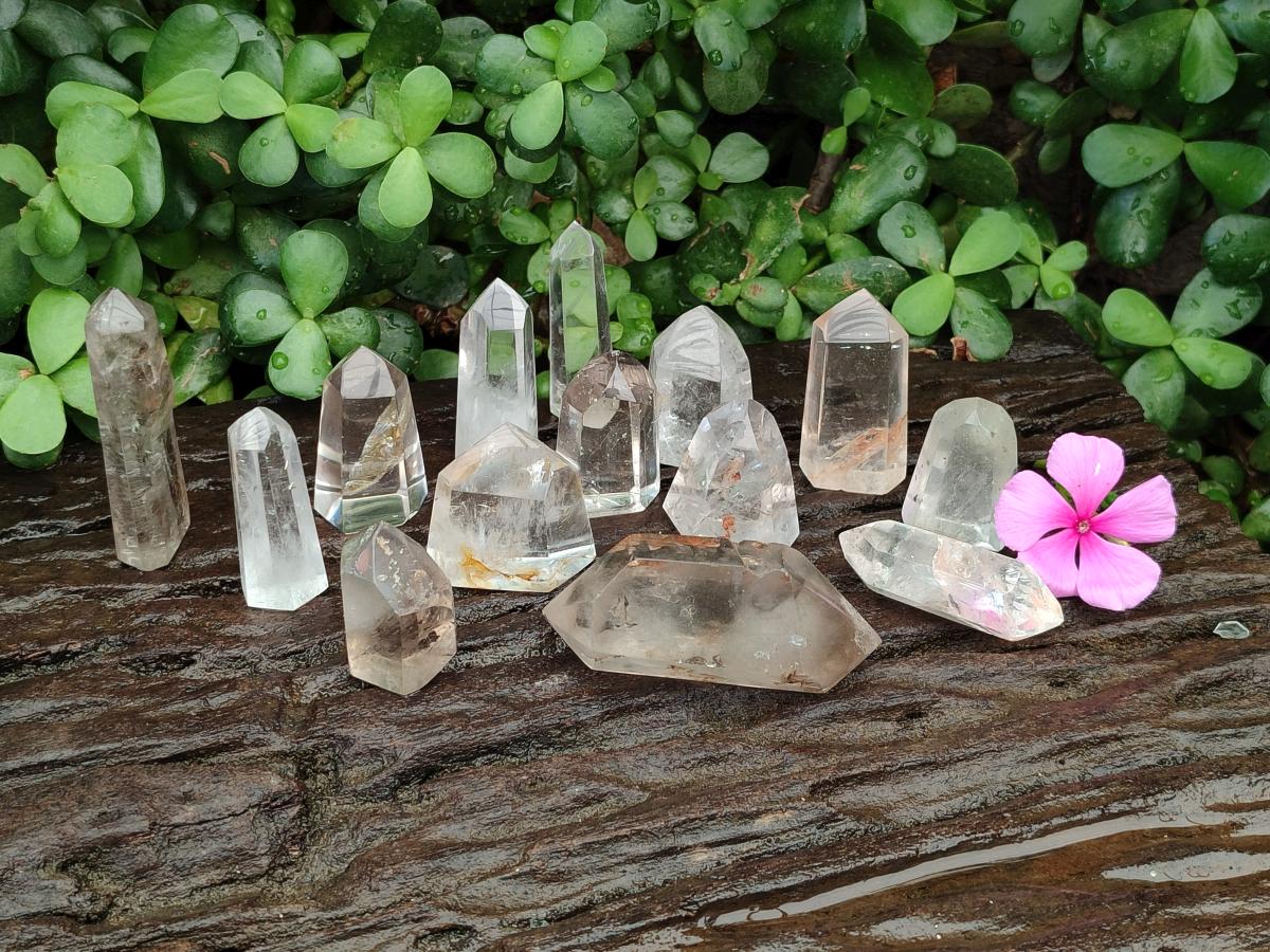 Polished Mixed Clear Quartz Crystals x 14 From Madagascar