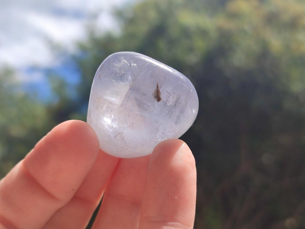 Polished Blue Celestite Galet Free Forms x 20 From Sakoany, Madagascar