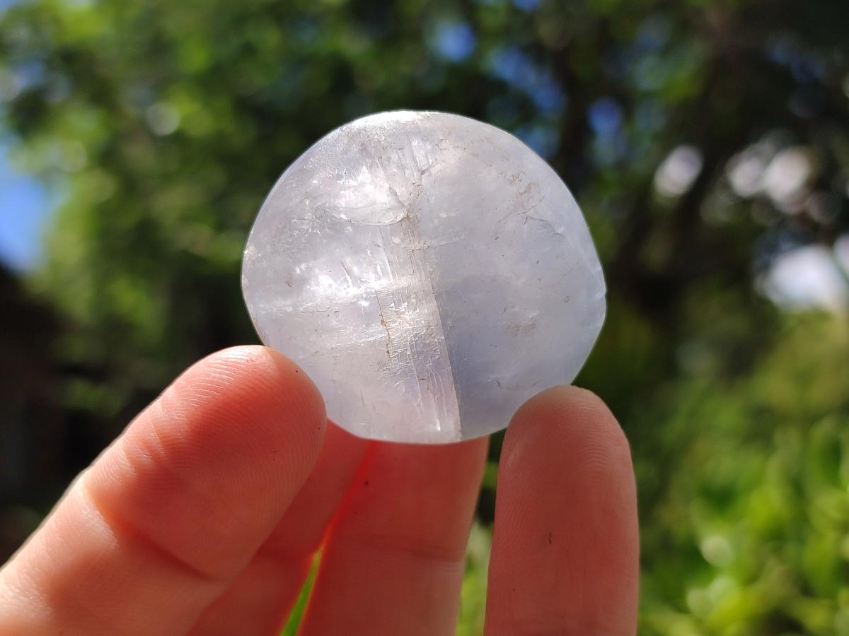 Polished Blue Celestite Galet Free Forms x 20 From Sakoany, Madagascar