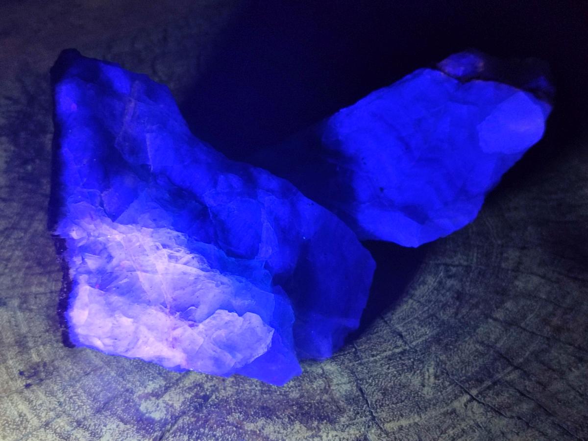 Natural Large Watermelon Fluorite Cobbed Specimens x 4 From Uis, Namibia