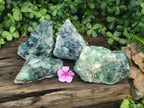 Natural Large Watermelon Fluorite Cobbed Specimens x 4 From Uis, Namibia