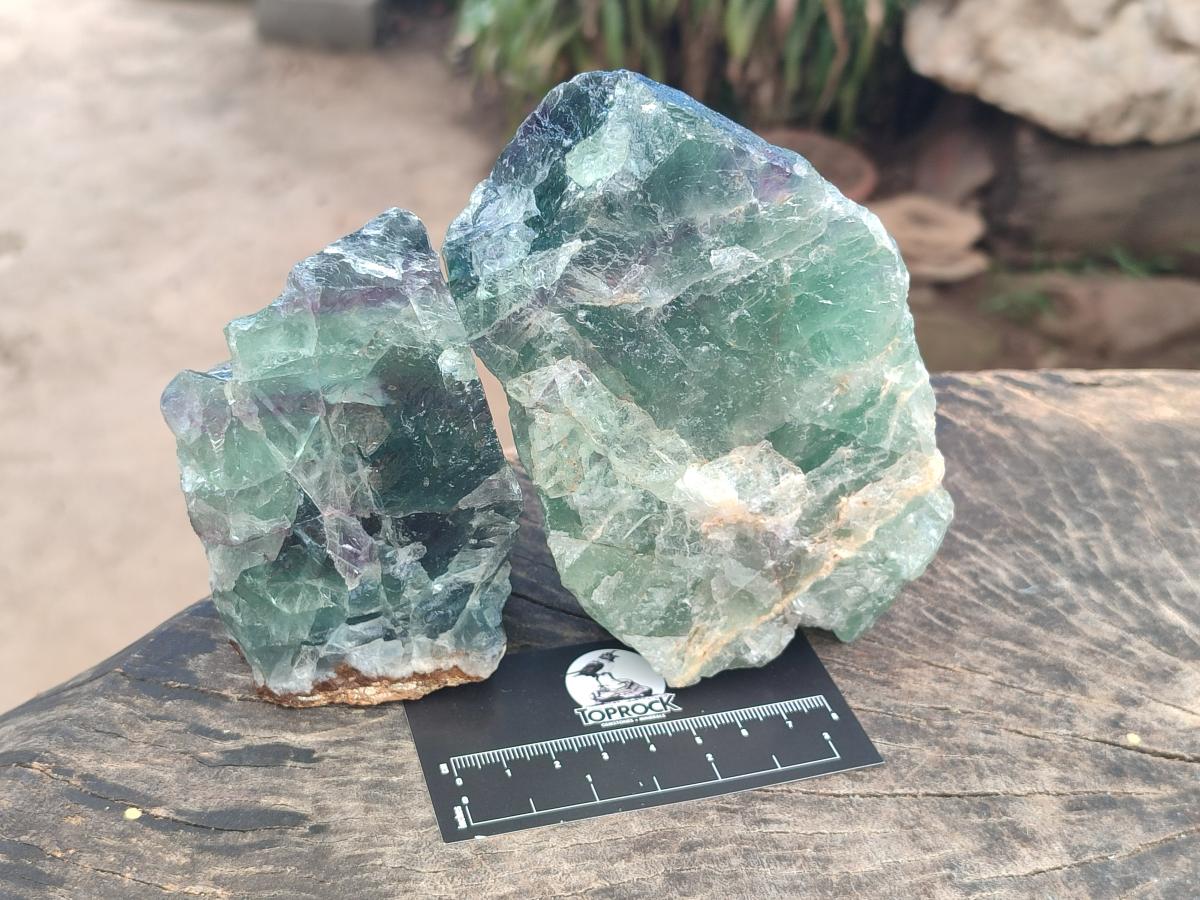 Natural Large Watermelon Fluorite Cobbed Specimens x 4 From Uis, Namibia
