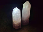 Polished Large Gemmy Rose Quartz Crystal Points x 2 From Madagascar