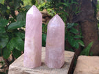 Polished Large Gemmy Rose Quartz Crystal Points x 2 From Madagascar