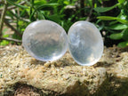 Polished Girasol Pearl Quartz Palm Stones x 12 From Ambatondrazaka, Madagascar