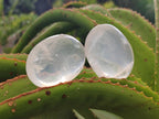 Polished Girasol Pearl Quartz Palm Stones x 12 From Ambatondrazaka, Madagascar