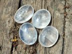 Polished Girasol Pearl Quartz Palm Stones x 12 From Ambatondrazaka, Madagascar