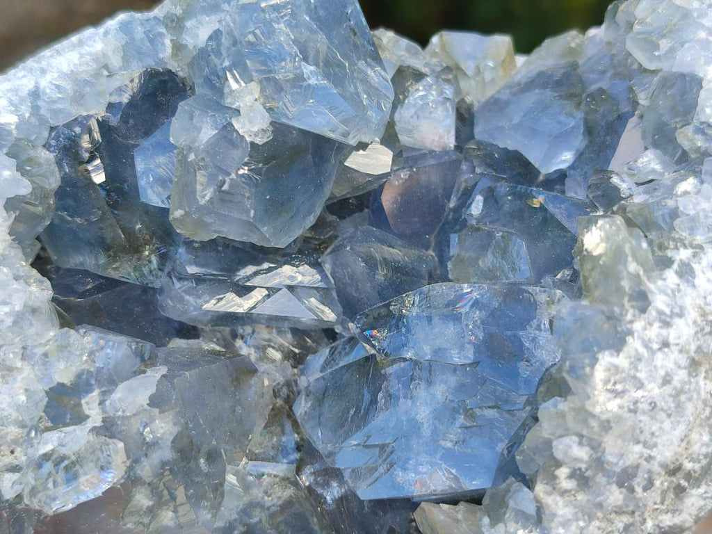 Natural Blue Celestite Crystal Cluster Specimens x 2 From Sakoany, Madagascar