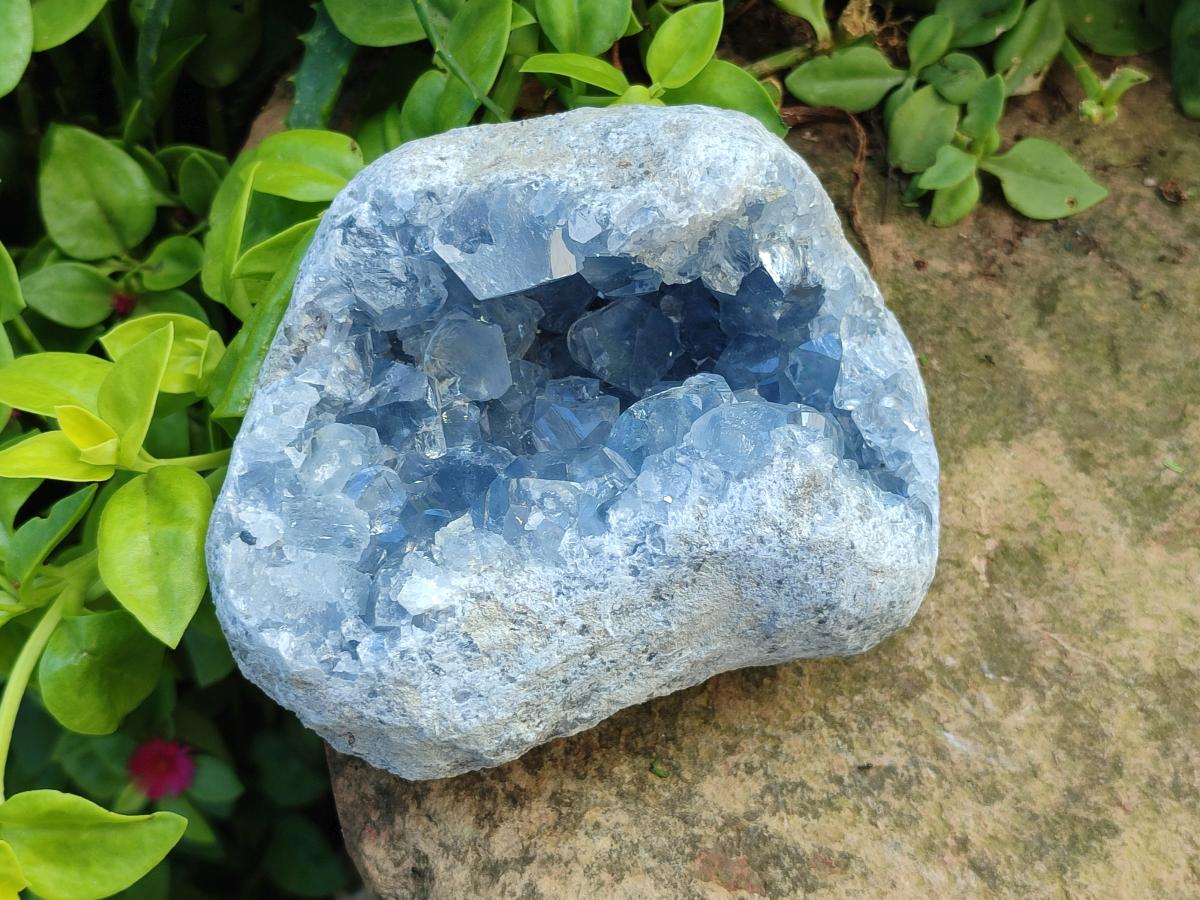 Natural Blue Celestite Crystal Cluster Specimens x 2 From Sakoany, Madagascar