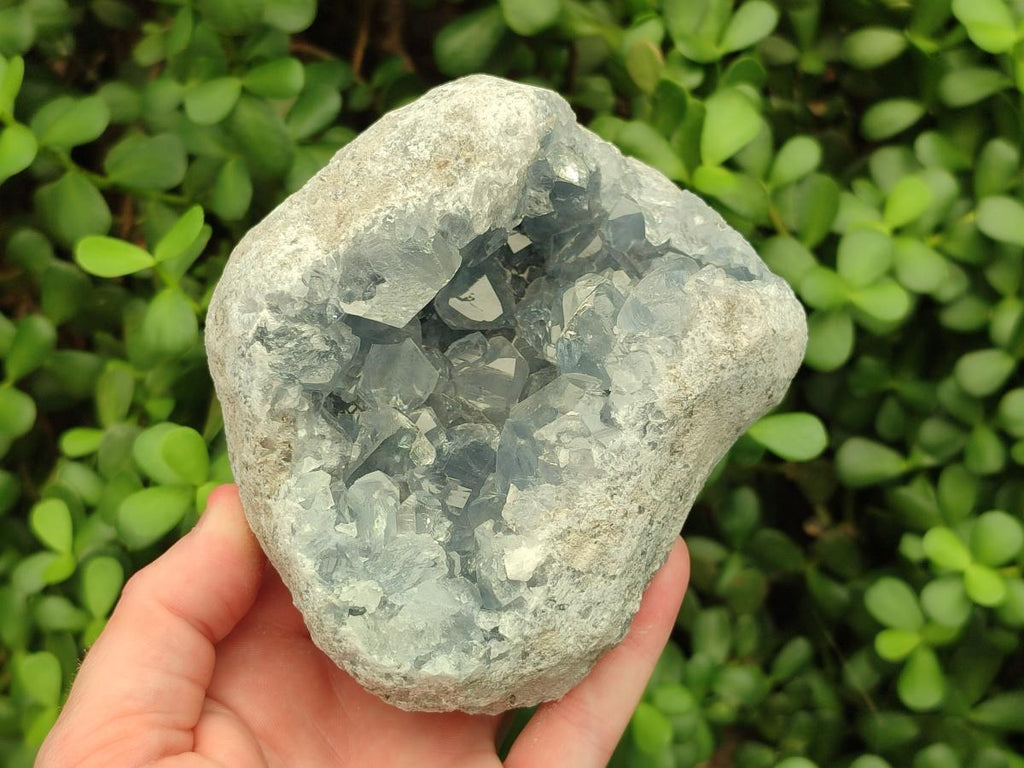 Natural Blue Celestite Crystal Cluster Specimens x 2 From Sakoany, Madagascar