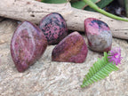 Polished Red Rhodonite Free Forms x 4 From Rhusinga, Zimbabwe
