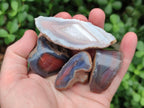 Polished One Side Red Shashe River Agate Nodules x 20 From Shashe River, Zimbabwe