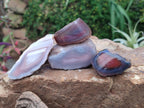 Polished One Side Red Shashe River Agate Nodules x 20 From Shashe River, Zimbabwe