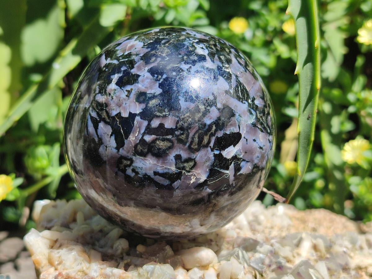 Polished Gabbro 'Merlinite' Spheres x 4 From Ambatofinandrahana, Madagascar