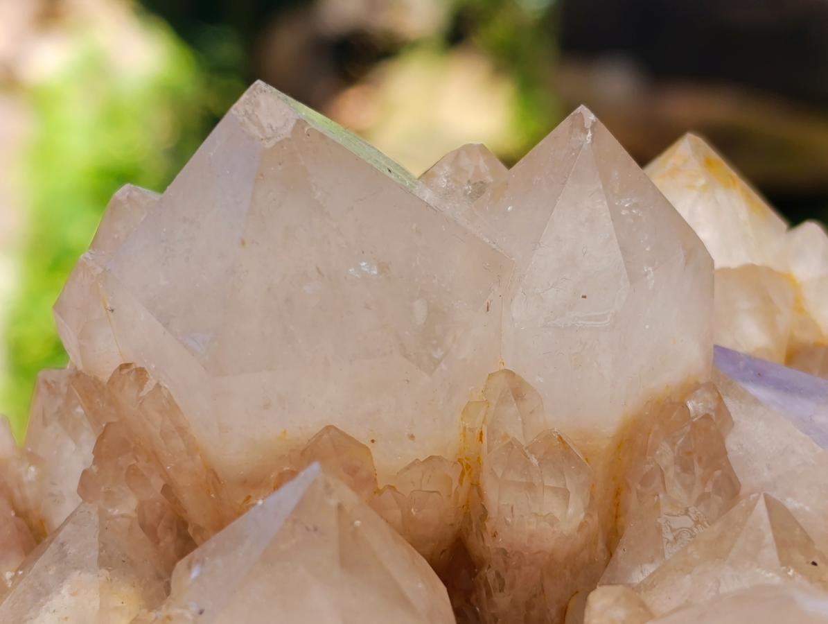 Natural XL White Phantom Cascading Smokey Luena Quartz Cluster x 1  From Luena, Congo