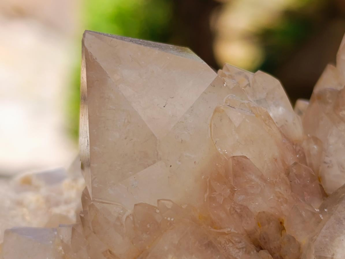 Natural XL White Phantom Cascading Smokey Luena Quartz Cluster x 1  From Luena, Congo