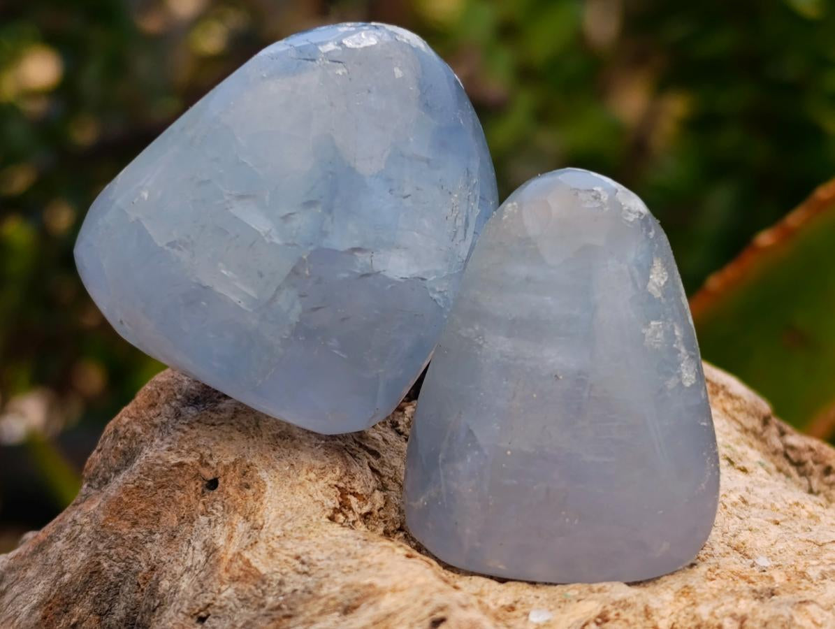 Polished Gemmy Blue Celestite Free Forms x 35 From Sakoany, Madagascar