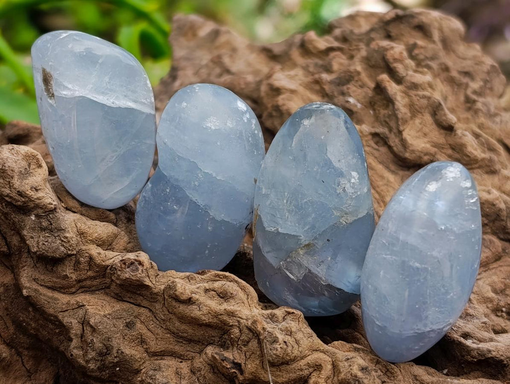 Polished Gemmy Blue Celestite Free Forms x 35 From Sakoany, Madagascar