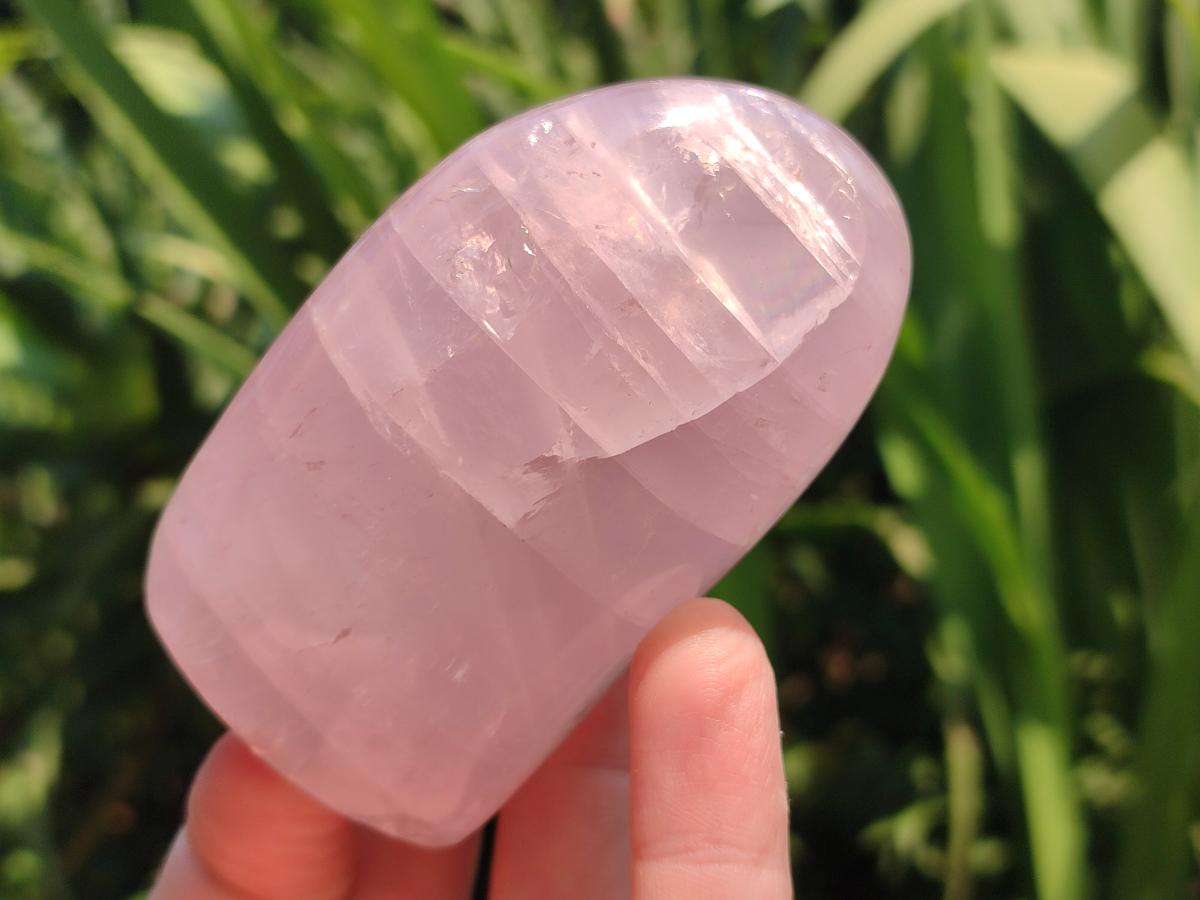 Polished Rose Quartz Points and Standing Free Forms x 6 From Madagascar