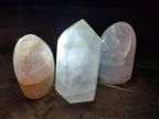 Polished Rose Quartz Points and Standing Free Forms x 6 From Madagascar