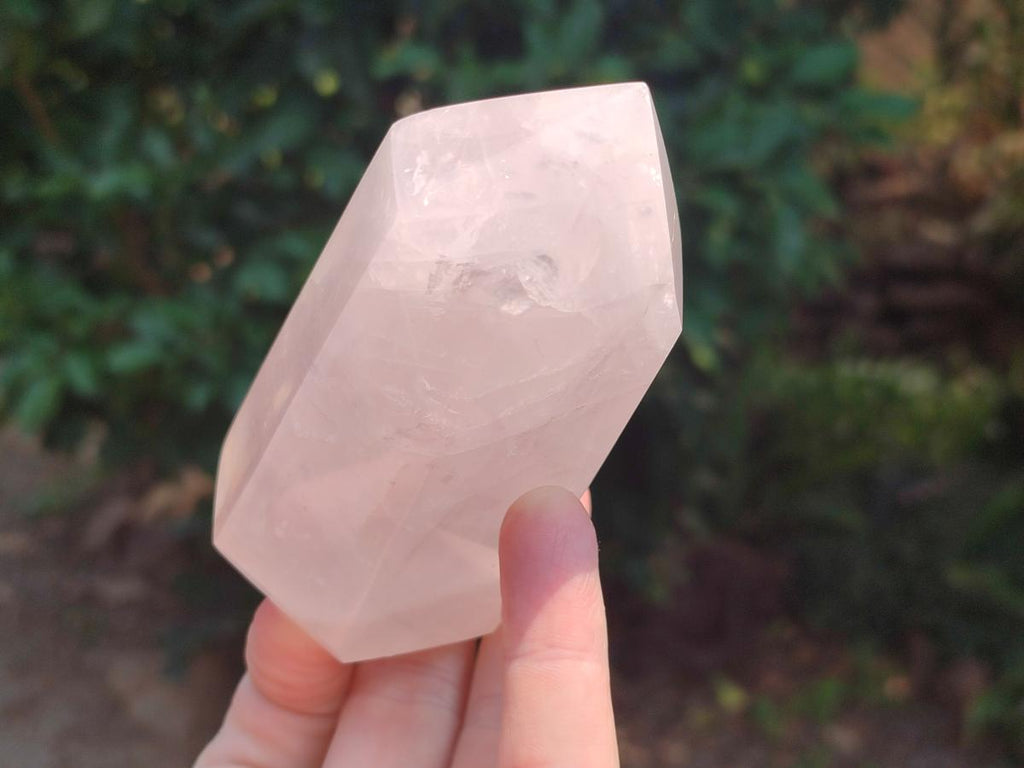 Polished Rose Quartz Points and Standing Free Forms x 6 From Madagascar