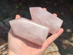 Polished Rose Quartz Points and Standing Free Forms x 6 From Madagascar