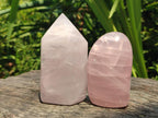 Polished Rose Quartz Points and Standing Free Forms x 6 From Madagascar