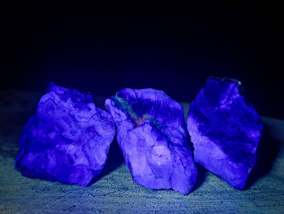 Natural Watermelon Fluorite Cobbed Specimens x 35 From Uis, Namibia