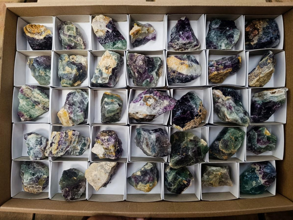 Natural Watermelon Fluorite Cobbed Specimens x 35 From Uis, Namibia