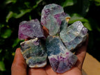Natural Watermelon Fluorite Cobbed Specimens x 35 From Uis, Namibia
