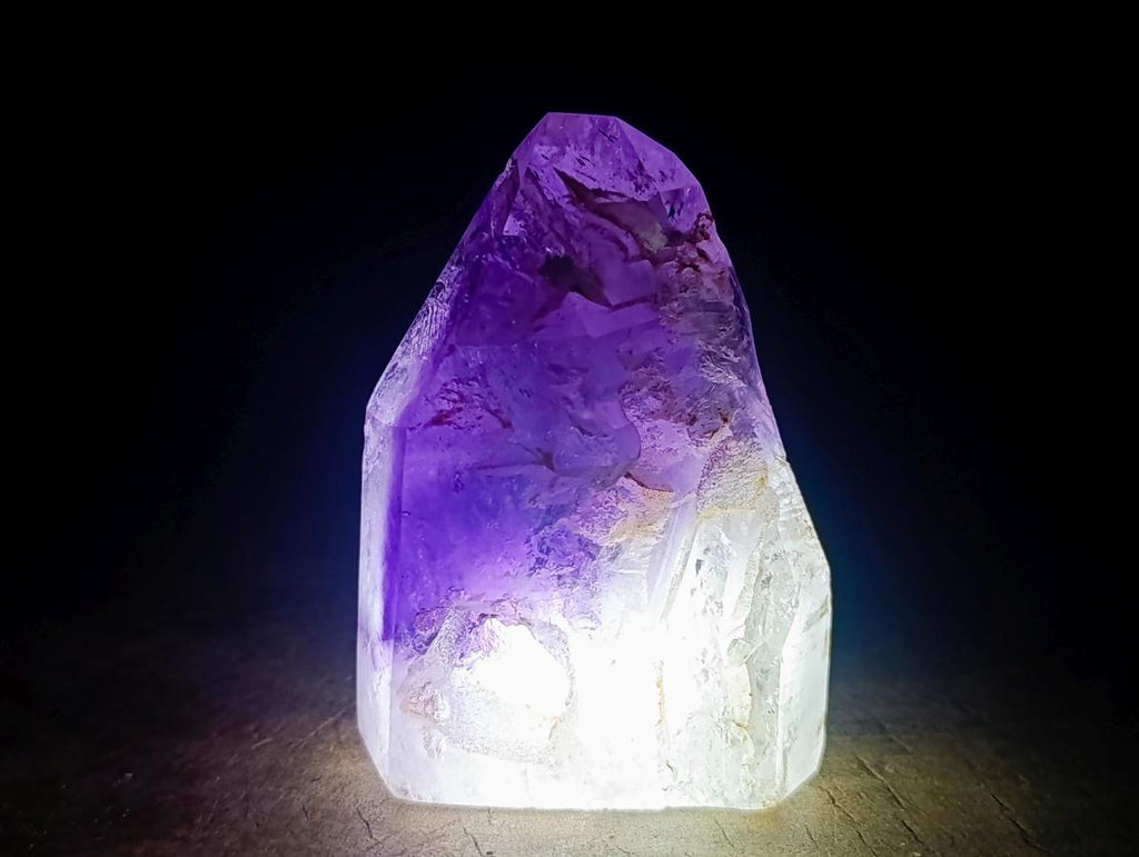 Polished Window Amethyst Crystals x 2 From Akansobe, Madagascar