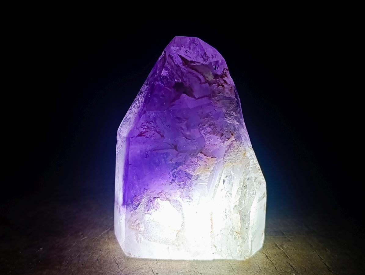 Polished Window Amethyst Crystals x 2 From Akansobe, Madagascar