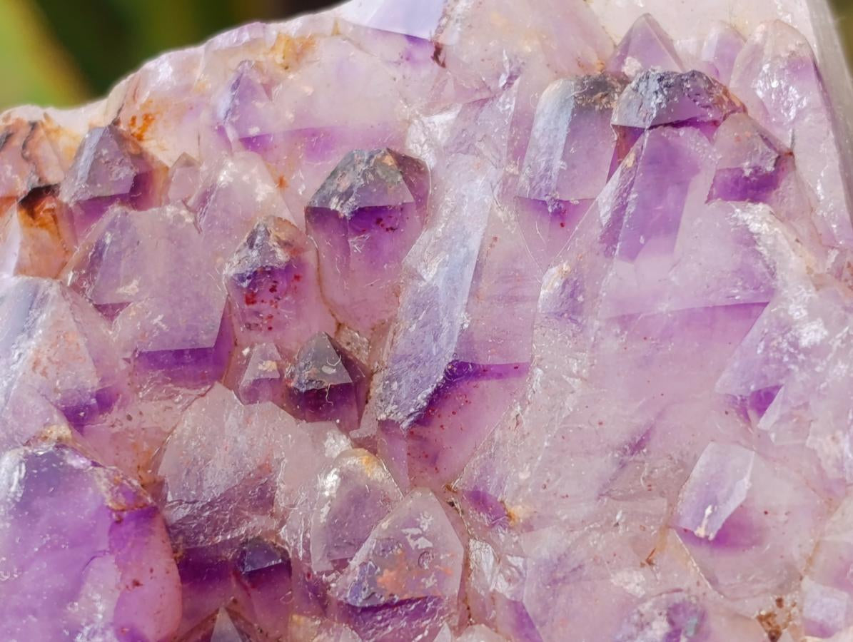 Polished Window Amethyst Crystals x 2 From Akansobe, Madagascar