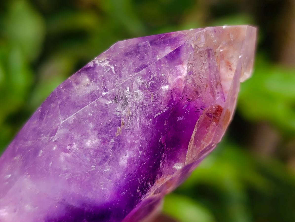 Polished Window Amethyst Crystals x 2 From Akansobe, Madagascar