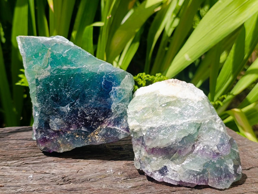 Natural Watermelon Fluorite Cobbed Specimens x 4 From Uis, Namibia