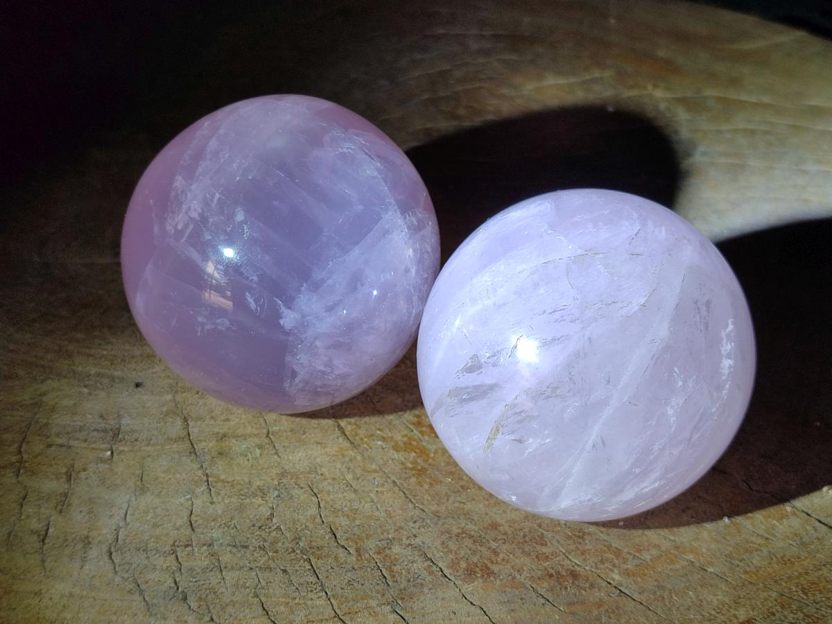 Polished Star Rose Quartz Spheres x 3 From Madagascar