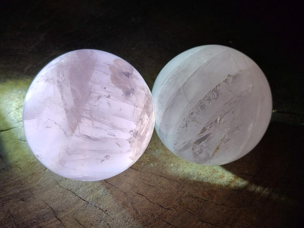 Polished Star Rose Quartz Spheres x 3 From Madagascar