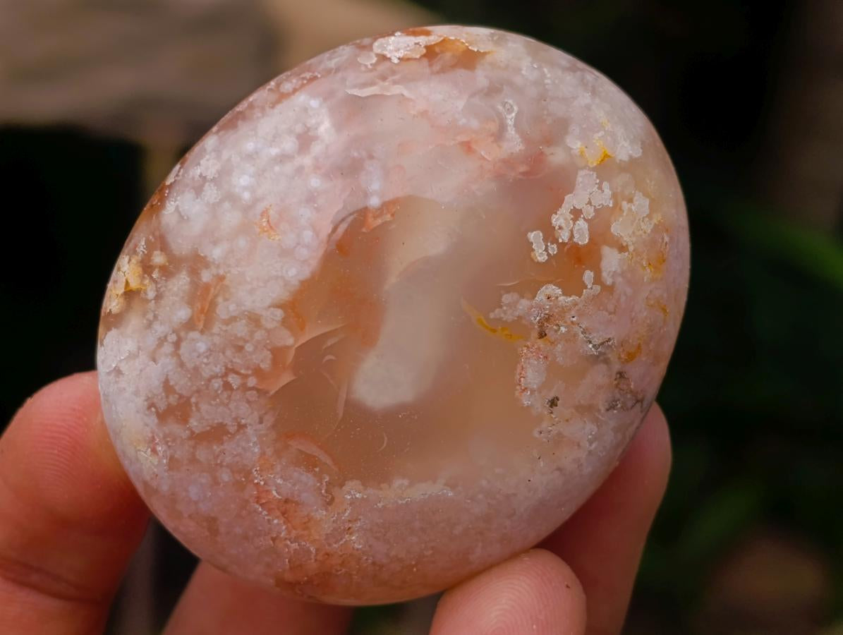 Polished Flower Agate Palm Stones x 20 From Antsahalova, Madagascar