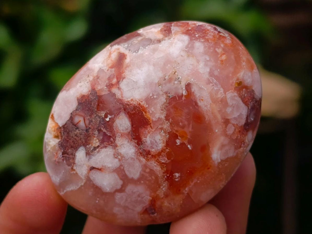 Polished Flower Agate Palm Stones x 20 From Antsahalova, Madagascar