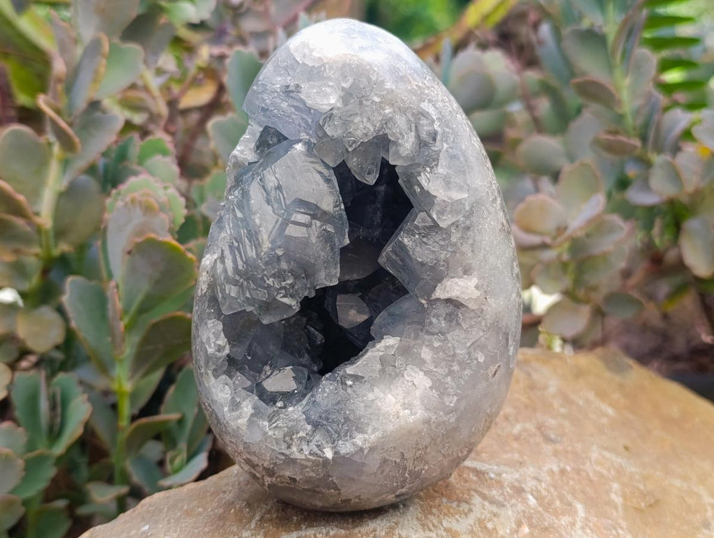Polished Blue Celestite Eggs x 2 From Sakoany, Madagascar