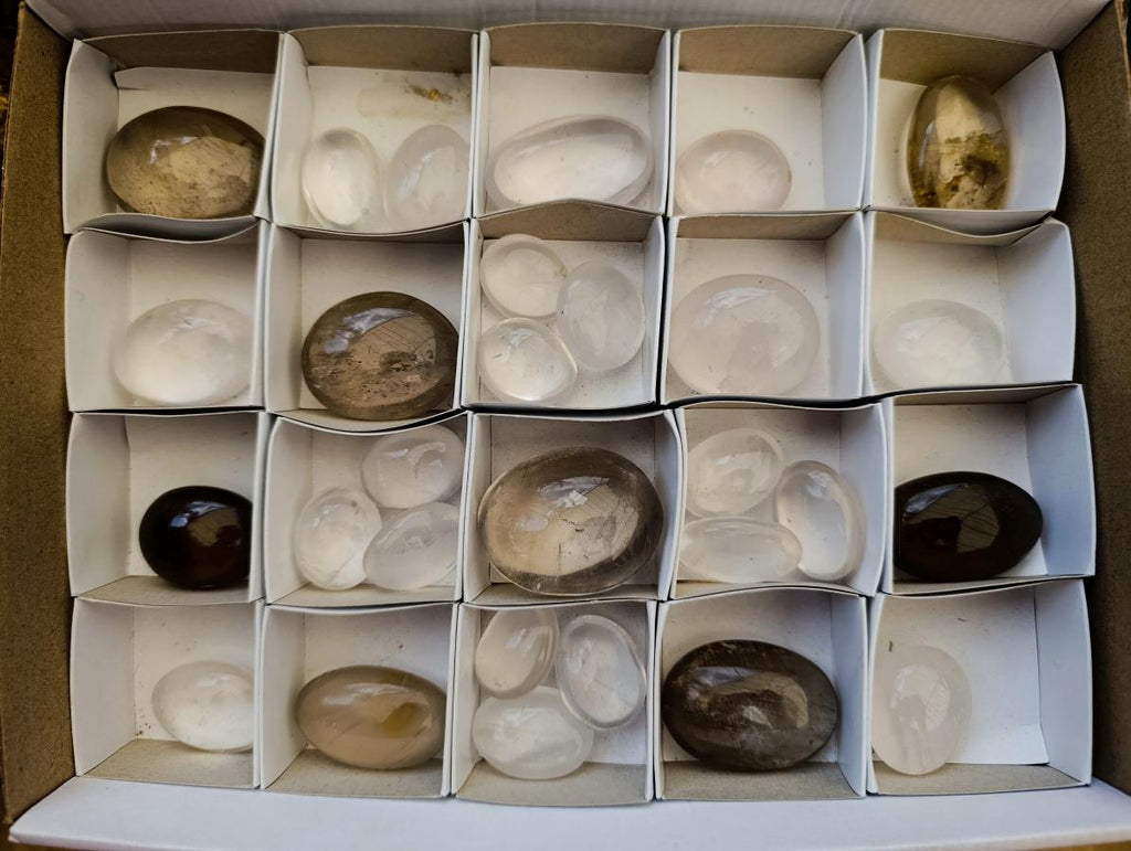 Polished Mixed Mineral Galets x 29 From Madagascar