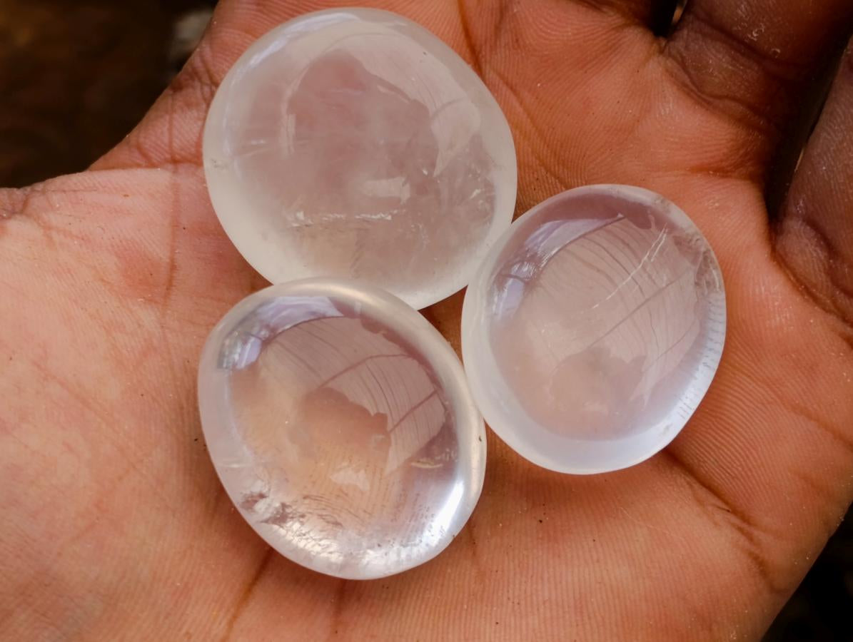 Polished Mixed Mineral Galets x 29 From Madagascar