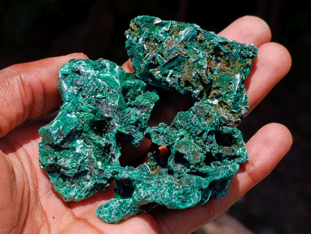 Natural Silky Malachite Specimens x 35 From Kasompe, Congo