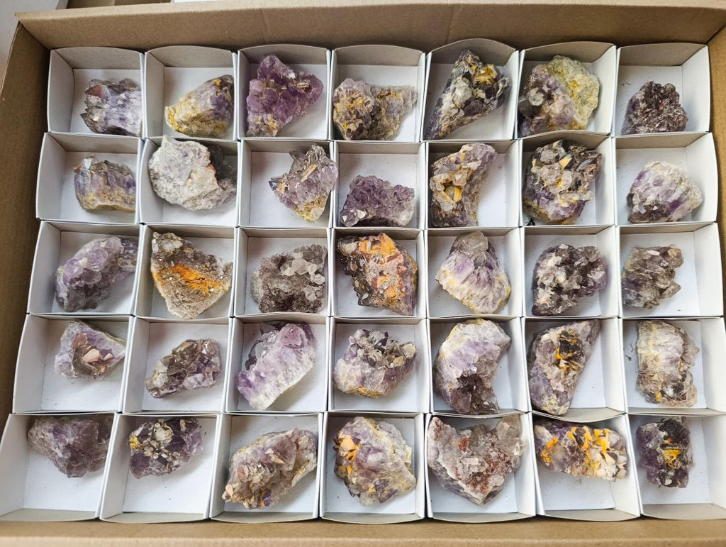 Natural Rare Amethyst Asylum Quartz Clusters x 35 From Luena, Congo