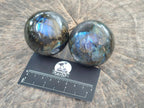 Polished Small Labradorite Spheres x 6 From Madagascar