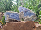 Natural Blue Lace Agate Specimens x 3 From Nsanje, Malawi - Toprock Gemstones and Minerals 