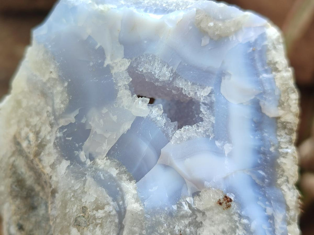 Natural Blue Lace Agate Specimens x 3 From Nsanje, Malawi - Toprock Gemstones and Minerals 