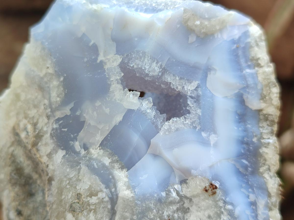 Natural Blue Lace Agate Specimens x 3 From Nsanje, Malawi - Toprock Gemstones and Minerals 